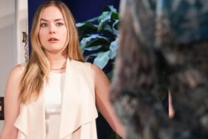 Hope sorpresa in una scena di Beautiful